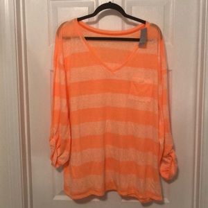 Orange striped shirt from Lane Bryant